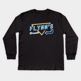 Flynn's Arcade - neon sign logo Kids Long Sleeve T-Shirt